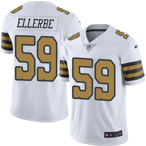 Youth Limited Dannell Ellerbe Nike Jersey White - #59 Rush NFL New Orleans Saints